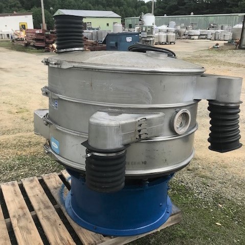 ***SOLD*** used Sweco 48 inch Stainless Steel Screener. (2) Decks. Model US48S88. S/N US48-680-8. 2.5 HP, 1200 rpm, 3 phase motor. 